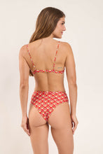Cargar imagen en el visor de la galería, Model Back: Rio De Sol Haut Top Floral-Scales Balconet-Tie