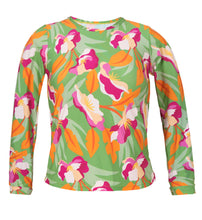 Cargar imagen en el visor de la galería, Product Front: Rio De Sol Haut Top Green-Bloom Rash-Guard