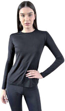 Cargar imagen en el visor de la galería, Product Front: Uv Line T-Shirt Longsleeve Fem Skin Infratherm Preto Upf50+