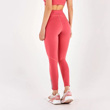 Cargar imagen en el visor de la galería, Model Back: Alto Giro Fitness Bas Legging Supplex Ziper Barra Coral
