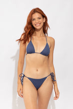 Cargar imagen en el visor de la galería, Model Front: Rio De Sol Bas Bottom Carmel-Blue Cheeky-Micro