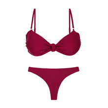 Cargar imagen en el visor de la galería, Product Front: Rio De Sol Ensemble Set Touch-Carmim Bandeau-Joy Mia