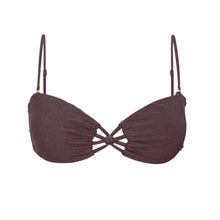 Cargar imagen en el visor de la galería, Product Front: Rio De Sol Haut Top Malibu-Ebano Bandeau-Iris