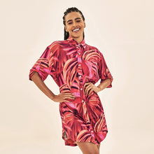 Cargar imagen en el visor de la galería, Model Front: Uv Line Chemise Shirtdress Copacabana Upf50+