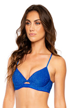 Cargar imagen en el visor de la galería, Image 02: Luli Fama Haut Top Peek A Boo Stardust Royal Blue