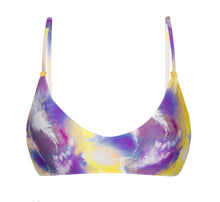 Cargar imagen en el visor de la galería, Product Front: Rio De Sol Haut Top Tiedye-Purple Bralette