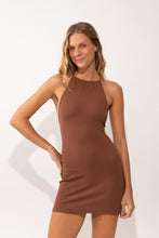 Cargar imagen en el visor de la galería, Model Front: Rio De Sol Mini Dress Sand-Cappuccino Talia Dress