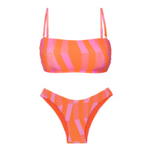Cargar imagen en el visor de la galería, Product Front: Rio De Sol Ensemble Set Sunrise Bandeau-Reto High-Leg