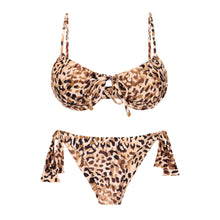 Cargar imagen en el visor de la galería, Product Front: Rio De Sol Ensemble Set Leopard Balconet-Tie Italy