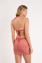 Cargar imagen en el visor de la galería, Model Back: Rio De Sol Jupe De Page Floral-Scales Mini Skirt Ruched