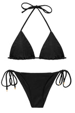 Cargar imagen en el visor de la galería, Product Front: Rio De Sol Ensemble Set Shimmer-Black Tri-Inv Cheeky-Tie