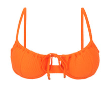 Cargar imagen en el visor de la galería, Product Front: Rio De Sol Haut Top Dots-Orange Balconet-Tie