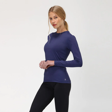 Cargar imagen en el visor de la galería, Image 02: Uv Line T-Shirt Longsleeve Uvpro Fem Navy Blue Upf50+