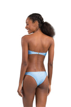 Cargar imagen en el visor de la galería, Model Back: Rio De Sol Ensemble Set Shimmer-Baltic-Sea Bandeau-Joy Essential
