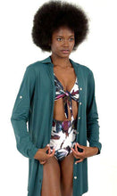 Cargar imagen en el visor de la galería, Product Front: Uv Line Chemise Shirtdress Copenhagen Petroleo Upf50+