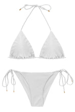 Cargar imagen en el visor de la galería, Product Front: Rio De Sol Ensemble Set Shimmer-White Tri-Inv Cheeky-Tie