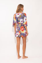 Cargar imagen en el visor de la galería, Model Back: Rio De Sol Mini Dress Garden-Flower Mini Dress