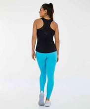 Cargar imagen en el visor de la galería, Model Back: Alto Giro Fitness Haut Regata Skin Fit Tule E Laser Preto