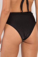 Cargar imagen en el visor de la galería, Image 07: Rio De Sol Bas Bottom Shimmer-Black Belted-High-Waist