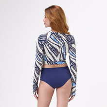 Cargar imagen en el visor de la galería, Model Back: Uv Line Ensemble Bikini Ondas Upf50+