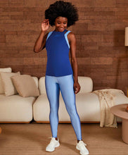 Cargar imagen en el visor de la galería, Image 03: Alto Giro Fitness Haut Regata Skin Fit Alcas Duplas Azul Sodalite