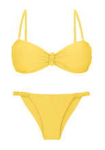 Cargar imagen en el visor de la galería, Product Front: Rio De Sol Ensemble Set Amarelo Bandeau-Crispy Cheeky-Crispy
