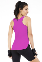 Cargar imagen en el visor de la galería, Model Back: Alto Giro Fitness Haut Regata Skin Fit Alongada Gola V Pink Orchid
