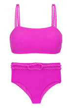 Cargar imagen en el visor de la galería, Product Front: Rio De Sol Ensemble Set St-Tpz-Pink Reto Hotpant-High