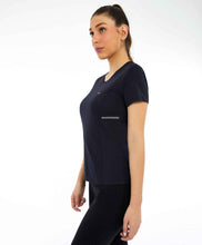 Cargar imagen en el visor de la galería, Image 02: Alto Giro Fitness Haut T-Shirt Skin Fit Recortes Com Refletivos Preto