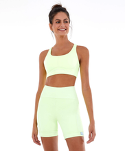Cargar imagen en el visor de la galería, Image 02: Alto Giro Fitness Haut Top Blackout Sustentacao E Silk Amarelinho Lime
