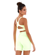 Cargar imagen en el visor de la galería, Image 04: Alto Giro Fitness Haut Top Blackout Sustentacao E Silk Amarelinho Lime