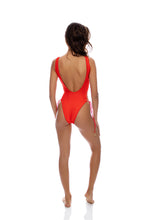 Cargar imagen en el visor de la galería, Model Back: Luli Fama Une Pièce Bodysuit Hot Tropics Red