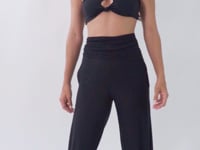 Cargar y reproducir el video en el visor de la galería, Video: Rio De Sol Pantalon De Plage Black Pants Knot