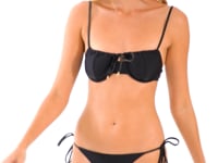 Cargar y reproducir el video en el visor de la galería, Video: Rio De Sol Bas Bottom Shimmer-Black Cheeky-Tie-Gold