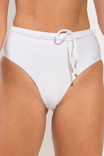 Cargar imagen en el visor de la galería, Gallery: Rio De Sol Bas Bottom Shimmer-White Belted-High-Waist