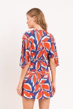 Cargar imagen en el visor de la galería, Model Back: Rio De Sol Mini Dress Leaves Mini Dress