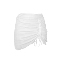 Cargar imagen en el visor de la galería, Product Front: Rio De Sol Jupe De Page Memphis-White Mini Skirt Ruched