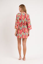 Cargar imagen en el visor de la galería, Model Back: Rio De Sol Robe De Plage Sea-Bloom Kaftan Bel