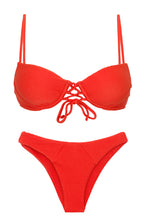 Cargar imagen en el visor de la galería, Product Front: Rio De Sol Ensemble Set Cotele-Tomate Balconet-Pushup Lisboa
