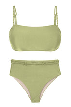 Cargar imagen en el visor de la galería, Product Front: Rio De Sol Ensemble Set Oliva Bandeau-Reto Hotpants