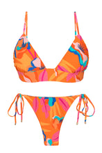 Cargar imagen en el visor de la galería, Product Front: Rio De Sol Ensemble Set Orange-Bloom Tri-Cos Ibiza