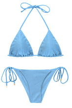 Cargar imagen en el visor de la galería, Product Front: Rio De Sol Ensemble Set Shimmer-Baltic-Sea Tri-Inv Cheeky-Tie