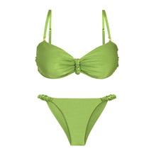 Cargar imagen en el visor de la galería, Product Front: Rio De Sol Ensemble Set Shimmer-Botanica Bandeau-Crispy Cheeky-Crispy
