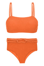 Cargar imagen en el visor de la galería, Product Front: Rio De Sol Ensemble Set St-Tpz-Tangerina Reto Hotpant-High