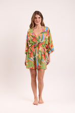 Cargar imagen en el visor de la galería, Model Front: Rio De Sol Robe De Plage Tropical Kaftan Bel