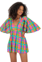 Cargar imagen en el visor de la galería, Model Front: Rio De Sol Mini Dress Tulip-Garden Mini Dress