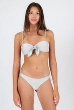 Cargar imagen en el visor de la galería, Model Front: Rio De Sol Ensemble Set Shimmer-White Bandeau-Knot Essential
