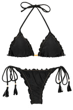 Cargar imagen en el visor de la galería, Product Front: Rio De Sol Ensemble Set Shimmer-Black Frufru-Fio
