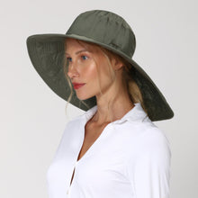 Cargar imagen en el visor de la galería, Image 02: Uv Line Chapeau Souple/Capeline Hat Beverly Hills I18 Fem Green Militar Upf50+
