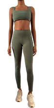 Cargar imagen en el visor de la galería, Product Front: Uv Line Fitness Bas Legging Fit Aspen Green Cactus Upf50+
